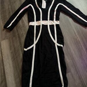 Black and White Bandage Dress